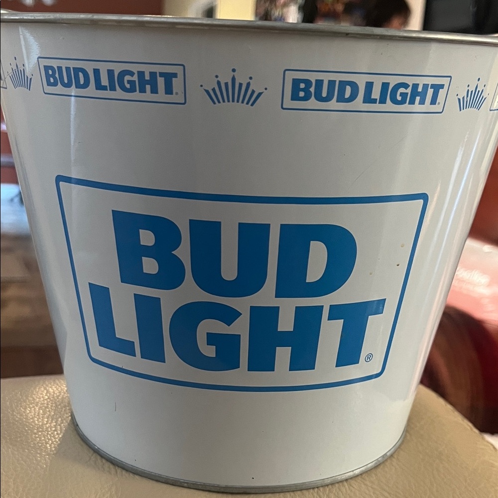 Bud Light Blue and White Party Ice Bucket